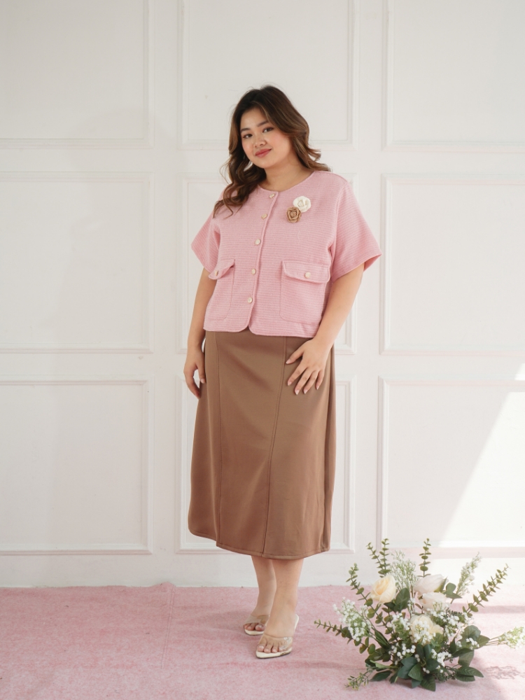 xtramiles Ladies tweed top maison tweed top pink