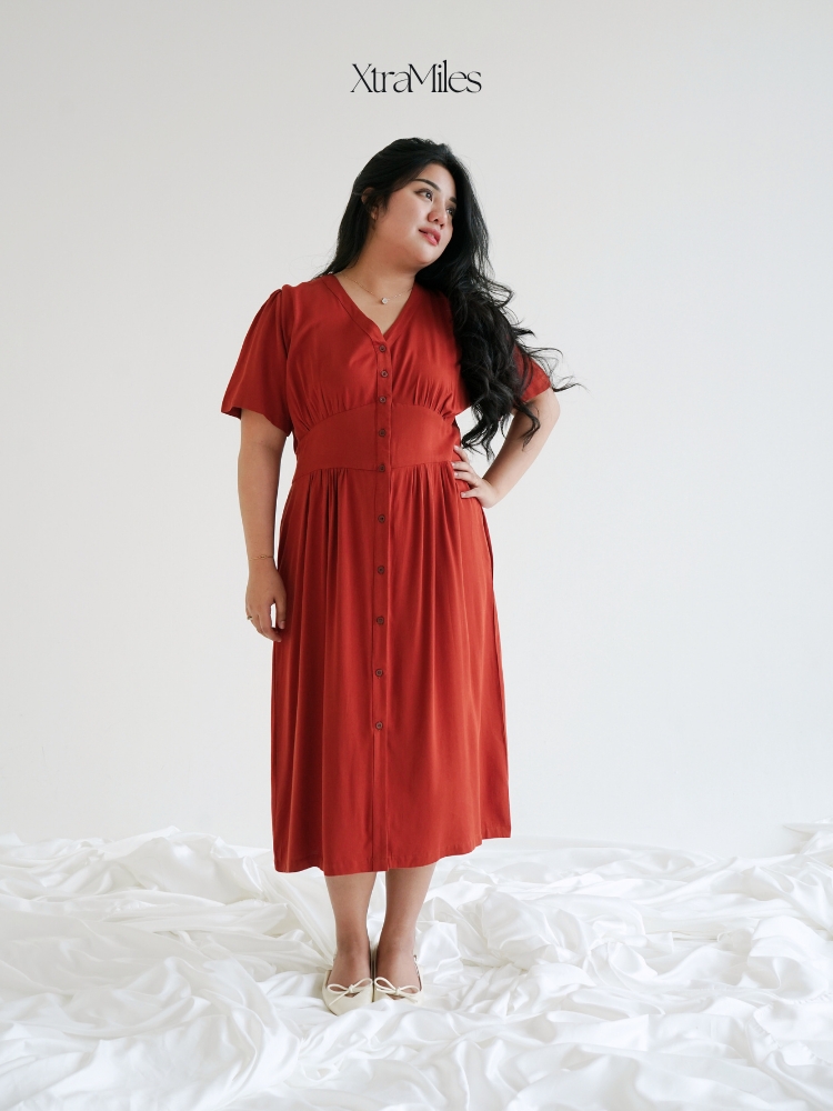 xtramiles Ladies dress calathea dress teracota