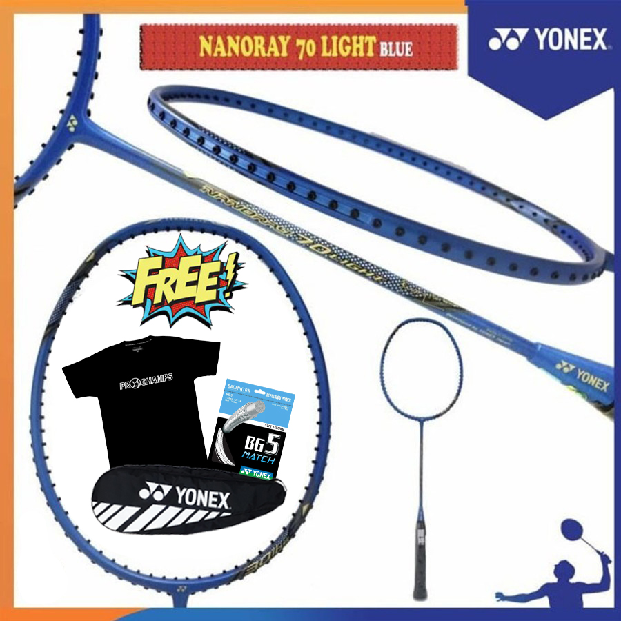 YONEX 2021 NEW COLOR YONEX NANORAY 70 LIGHT RAKET BADMINTON ORIGINAL