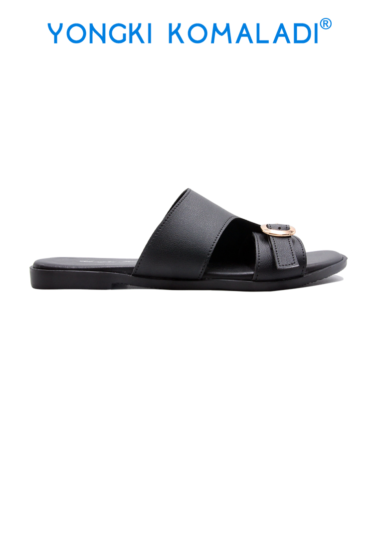 YONGKI KOMALADI LUMINA SANDAL FLAT WANITA OL-EFTR471-BF HITAM