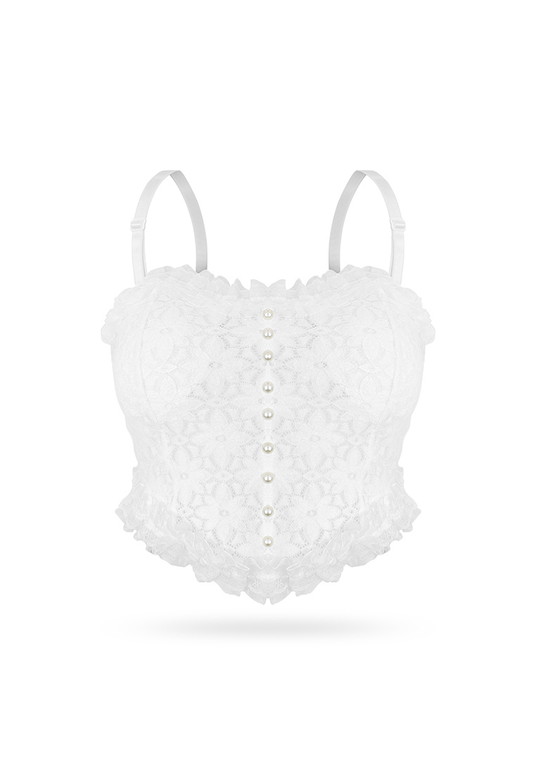 Youhave You’ve ( YouHave ) Tanktop Tank top Bustier Wanita Crop Top Tengtop Tangtop Brokat Bralette 