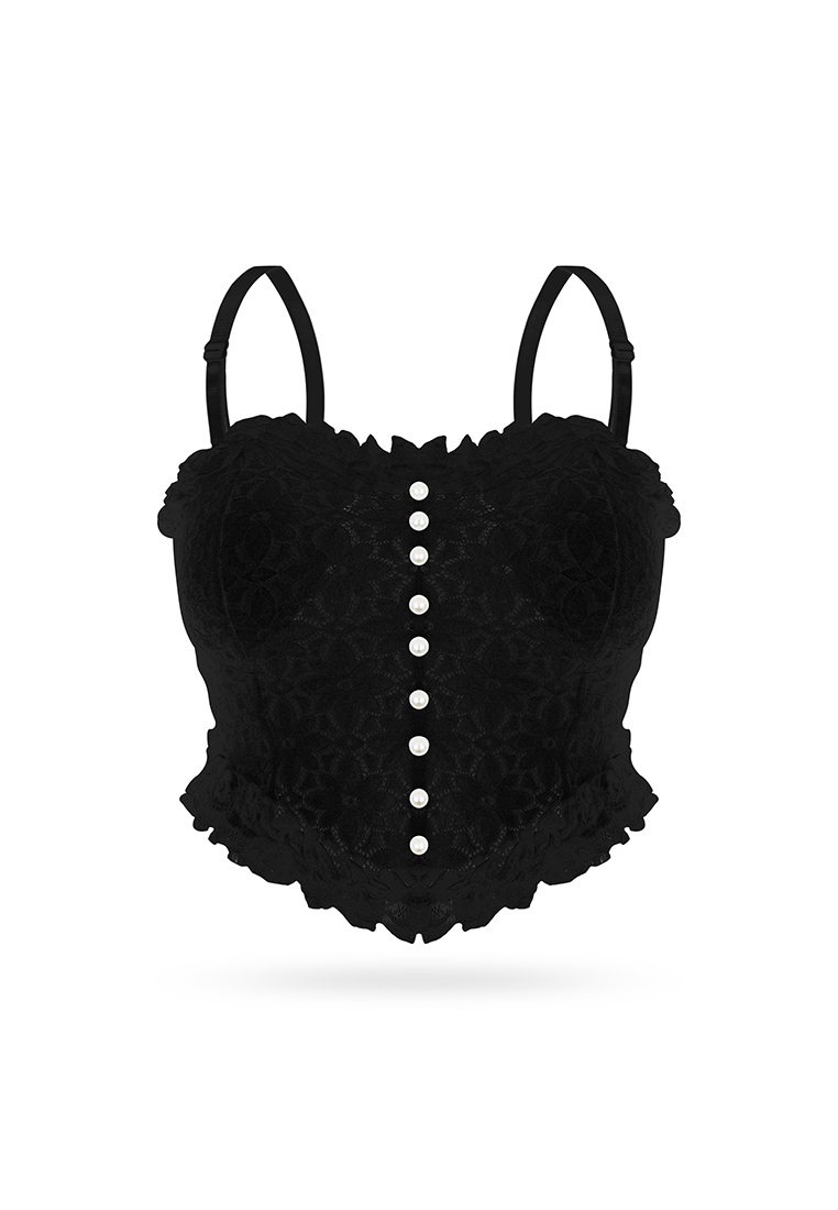 Youhave You’ve ( YouHave ) Tanktop Tank top Bustier Wanita Crop Top Tengtop Tangtop Brokat Bralette 