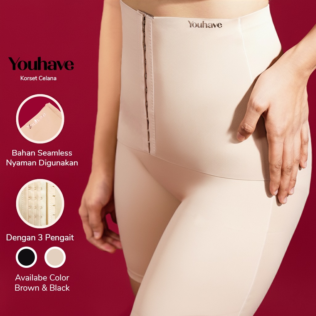 YOUHAVE Korset Celana Wanita Seamless Bahan Premium Ant-waist Boyshort Celana Korset Nyaman & Elasti