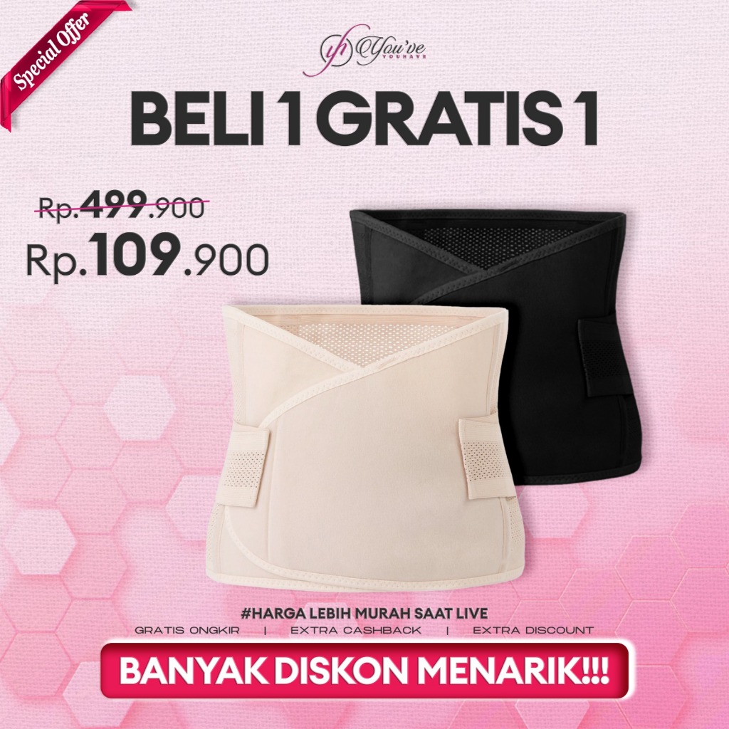 YOUHAVE PAKET 2 PCS KORSET PINGGANG KORSET PELANGSING PERUT SARAF KEJEPIT PRIA WANITA VEVINA 402