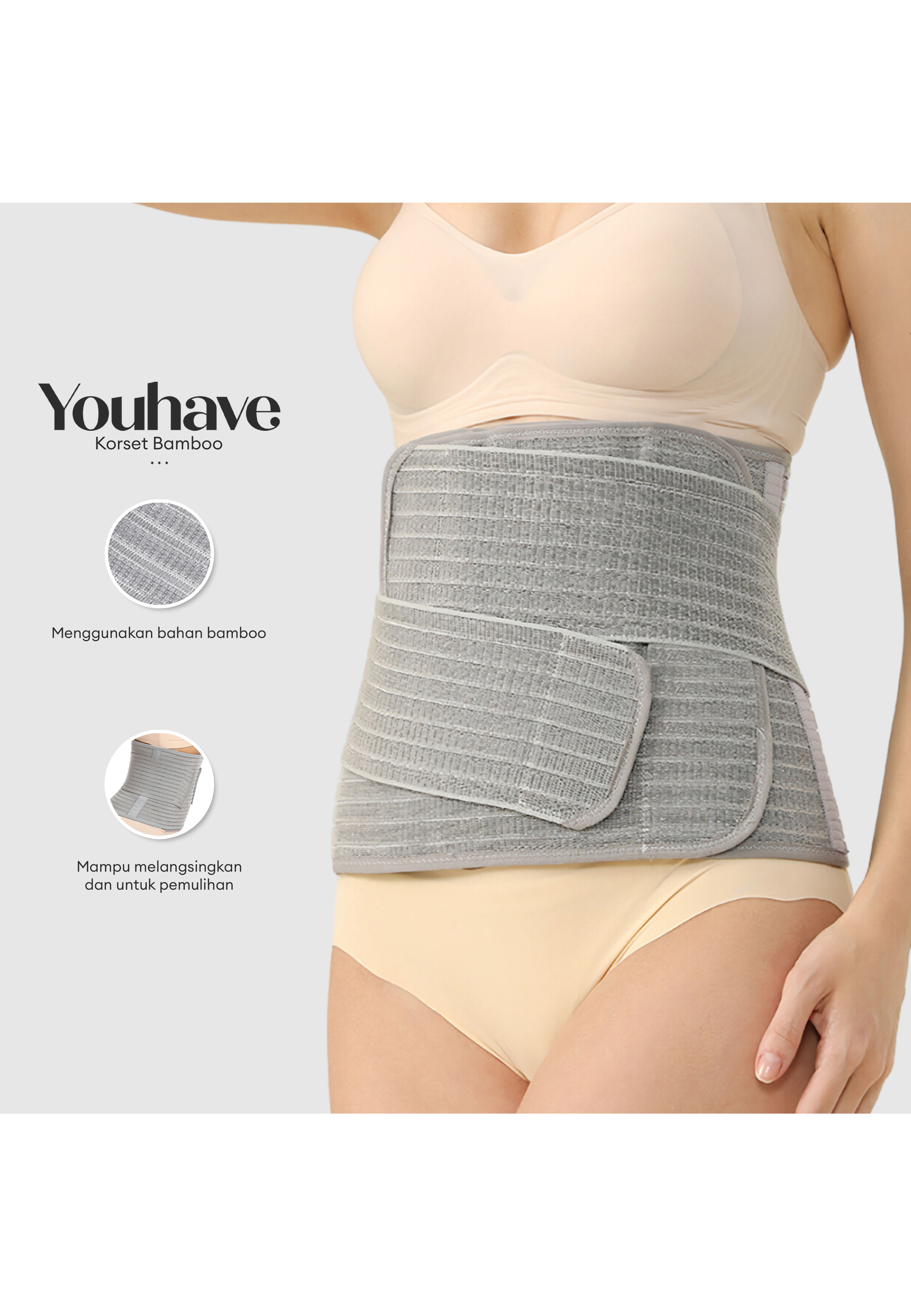 YouHave Korset Postpartum Bamboo Korset Pelangsing Pasca Melahirkan Medis Nano Bamboo Katun Antibakt