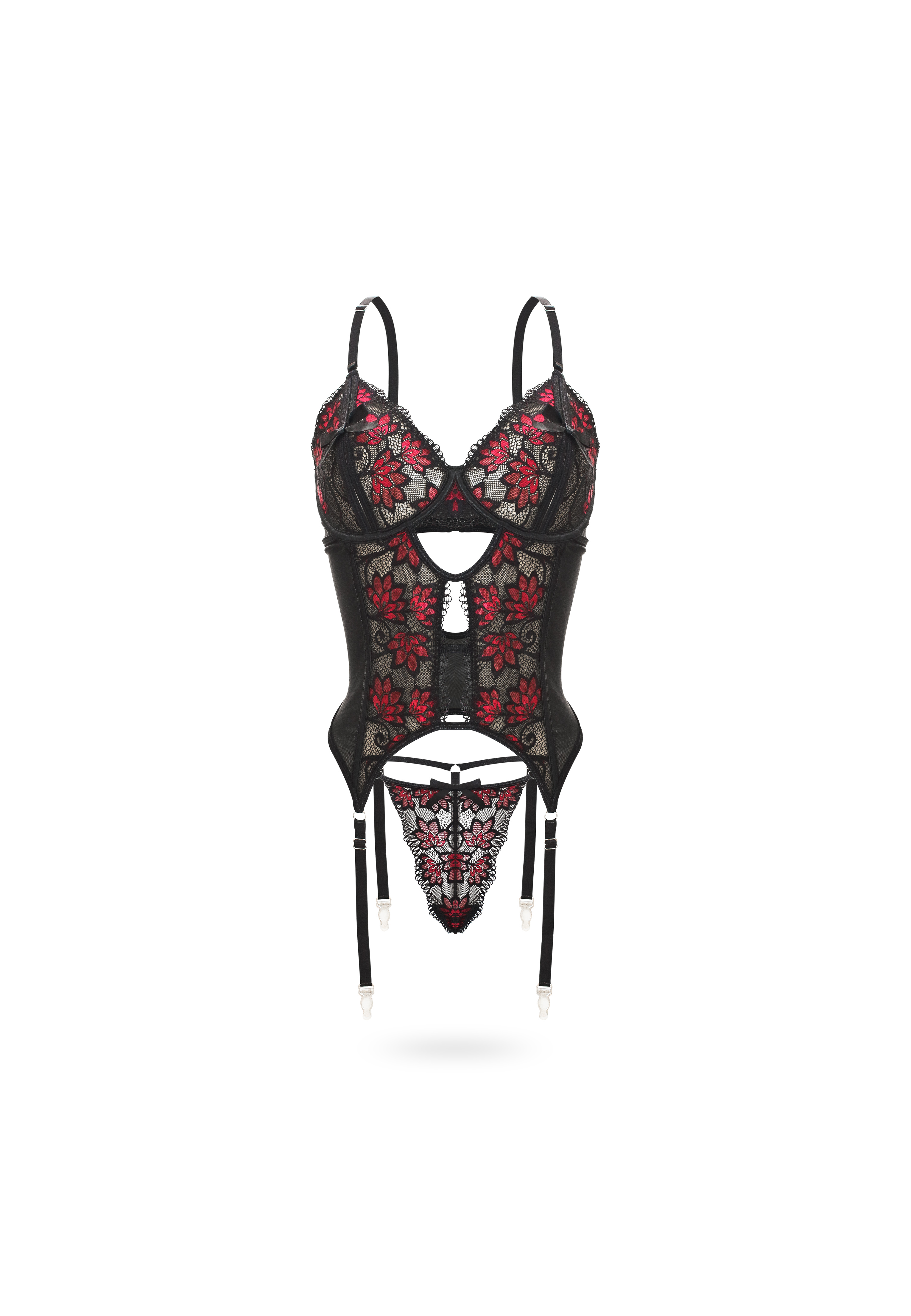 Youhave You’ve ( YouHave ) Lingerie Set Sexy Hot Brukat Premium Garter Belt Lingerie Wanita Bodysuit