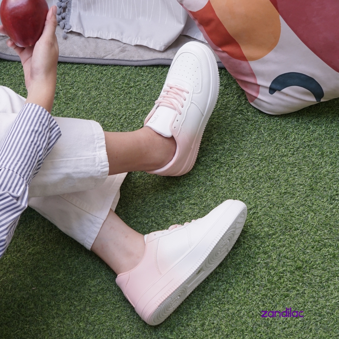 ZANDILAC LEV By Zandilac - Sepatu Sneakers Wanita Dewasa CH241357WD - PUTIH/MERAH MUDA