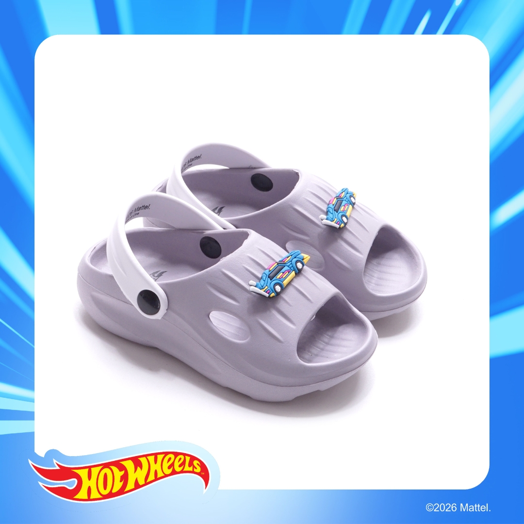 ZANDILAC HOTWHEELS - SANDAL LAKI ANAK BAYI CH930114LB BAKPAO FULL KARET - ABU TERANG/PUTIH