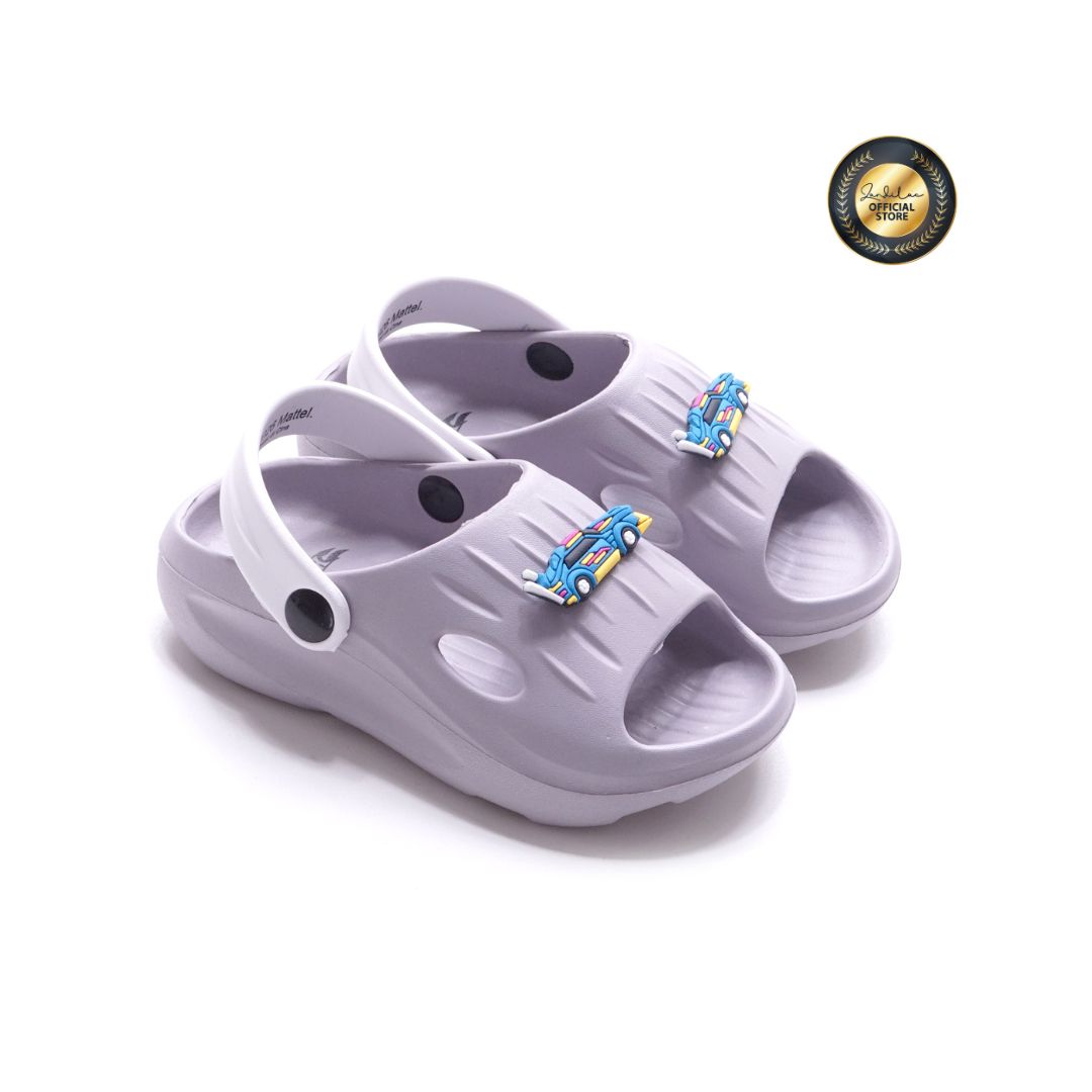 ZANDILAC HOTWHEELS - SANDAL LAKI ANAK BAYI CH930114LB BAKPAO FULL KARET - ABU TERANG/PUTIH
