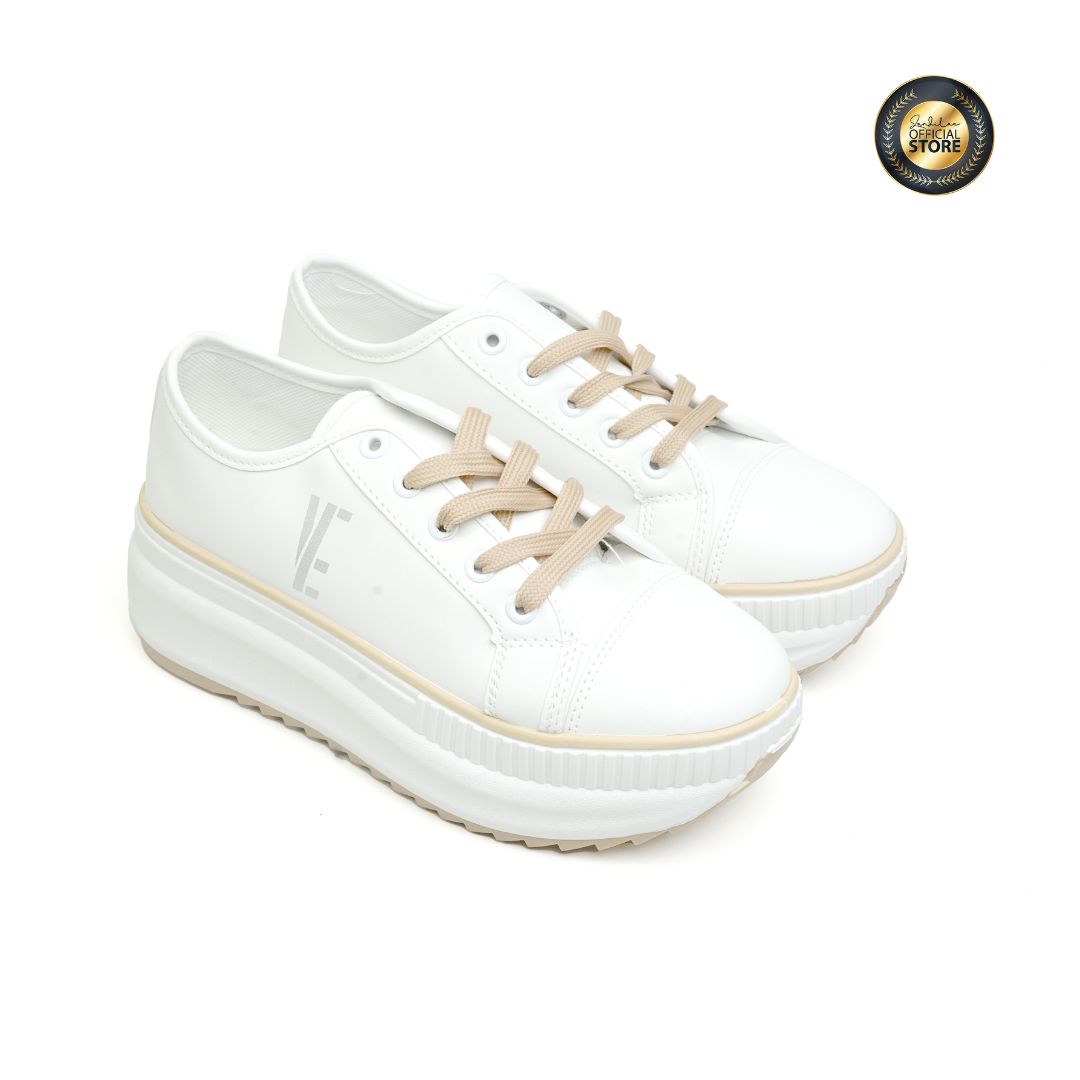 ZANDILAC LEV By Zandilac - Sepatu Sneakers Wanita Dewasa CH241241WD - PUTIH / COKLAT KACANG