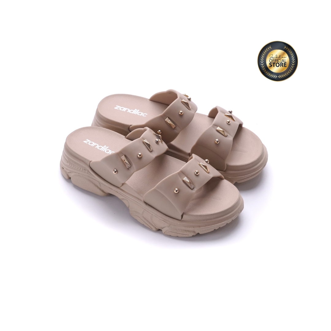 ZANDILAC - SANDAL WANITA DEWASA CH220523WD - COKLAT KACANG