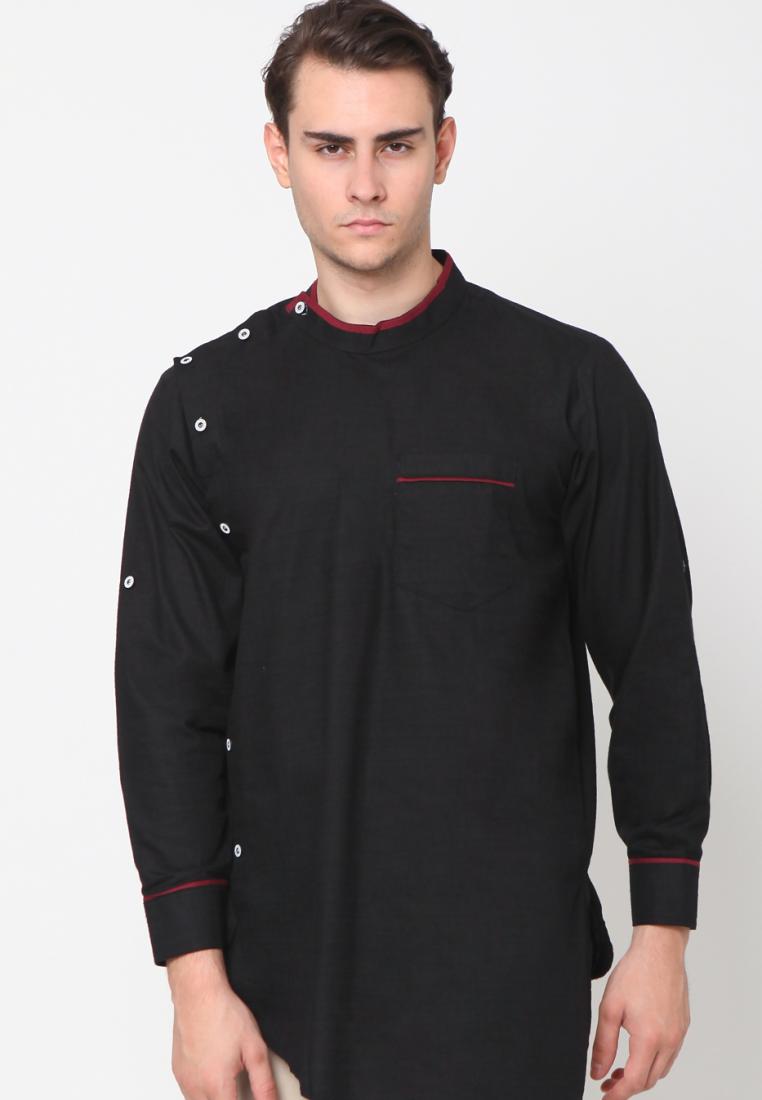 Zayidan Baju Gamis Muslim Tufail - Hitam