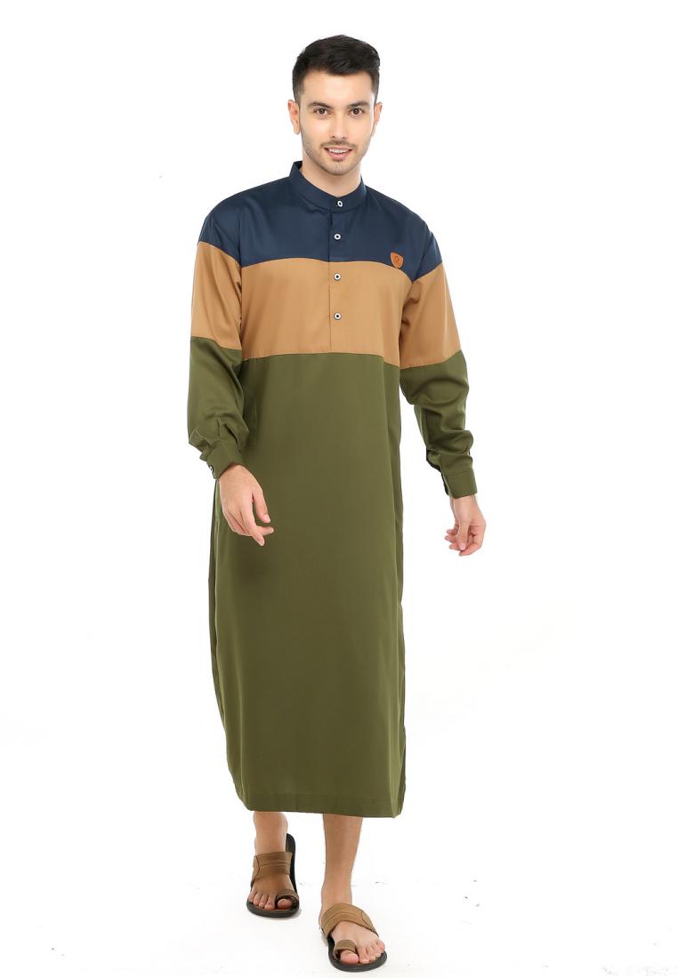 ZAYIDAN Jubah Gamis Muslim Pria Arsyad - Hijau Army