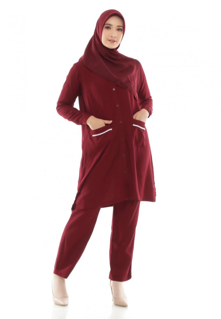 ZAYIDAN Tunic Set Shakila - Maroon