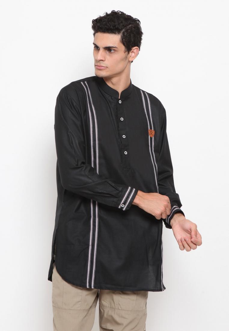 Zayidan Baju Koko Gamis Muslim Pria Wahab - Hitam