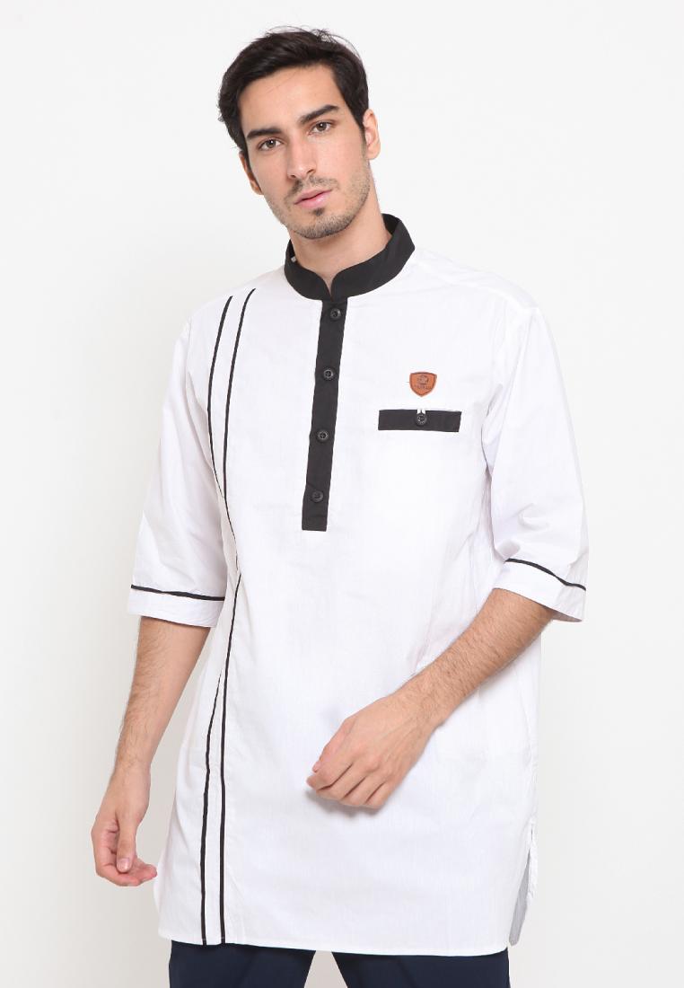 Zayidan Baju Koko Gamis Muslim Pria Emran - Putih