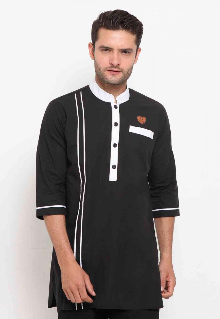 Zayidan Baju Koko Gamis Muslim Pria Emran - Hitam