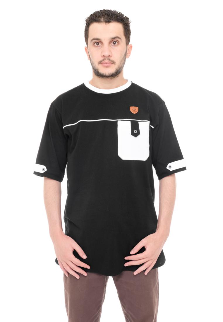 ZAYIDAN Kaos Koko Gamis Muslim Pria Fauzan - Hitam