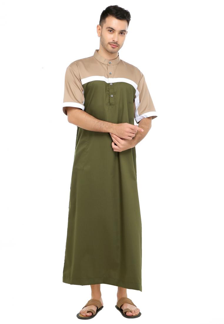 ZAYIDAN Jubah Gamis Muslim Pria Ghifari - Hijau Army