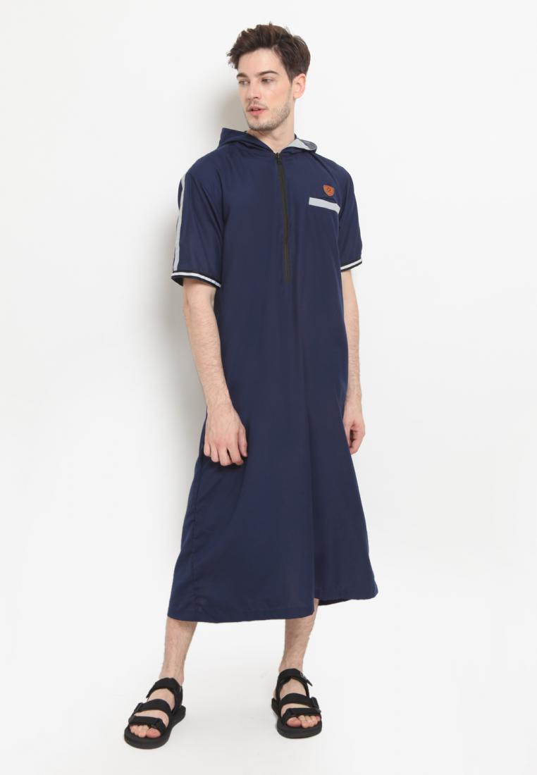Zayidan Gamis Jubah Muslim Pria Atha Hoodie - Navy
