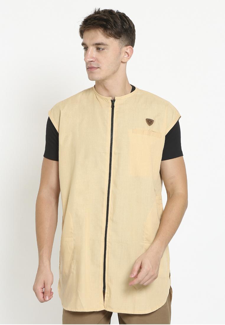 Zayidan Rompi Sholat Zipper Muslim Pria - Kuning Gading
