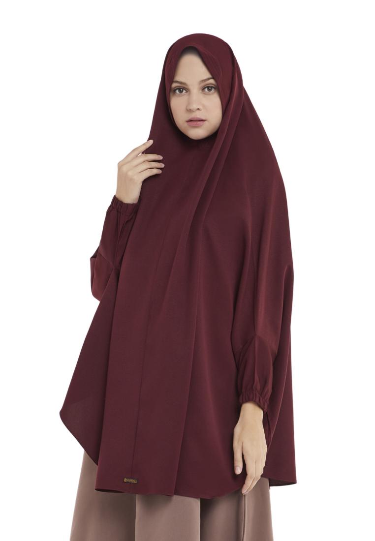 ZAYIDAN Queenza Zayidan French Khimar Hijab Jumbo Kanza - Maroon