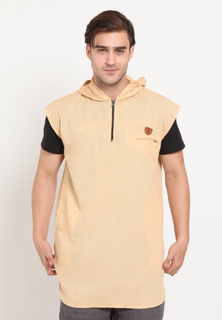 Zayidan Rompi Sholat Hoodie Muslim Pria - Kuning Gading