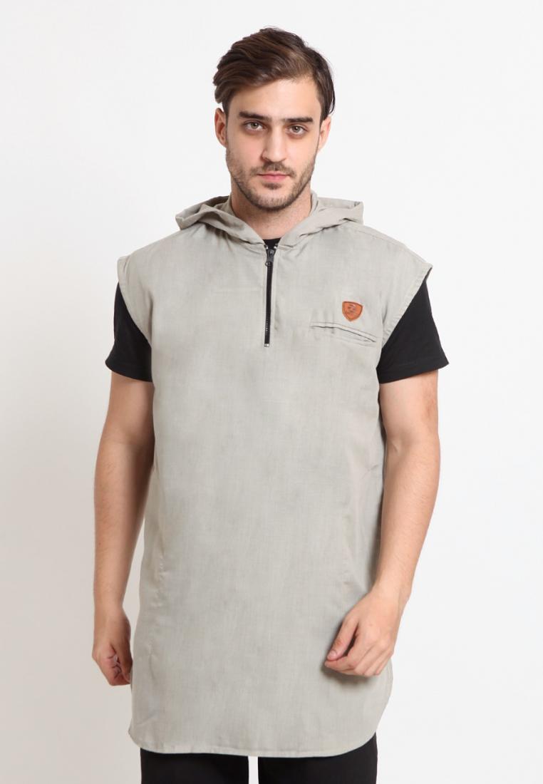 Zayidan Rompi Sholat Hoddie Muslim Pria - Silver