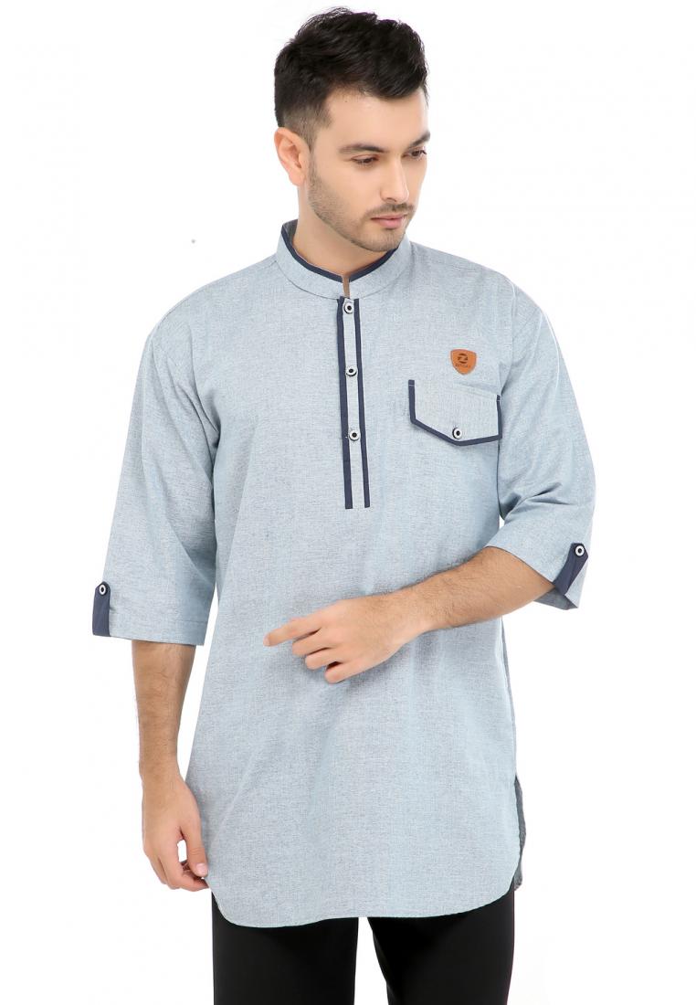 ZAYIDAN Baju Koko Gamis Muslim Pria Arfan - Biru