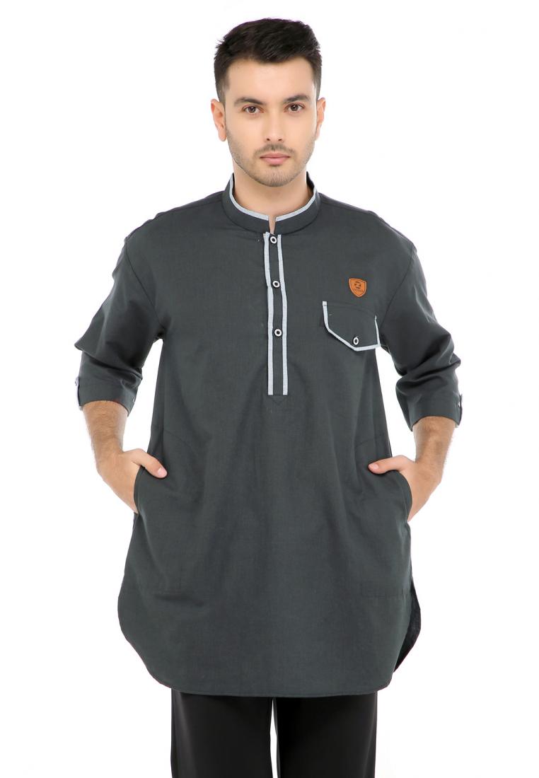 ZAYIDAN Baju Koko Gamis Muslim Pria Arfan - Hitam