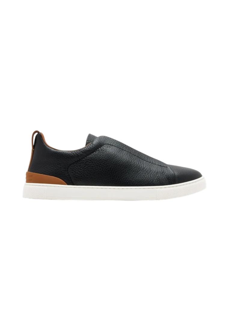 Zegna Triple Stitch™ Bovine Leather Sneakers Black/Brown
