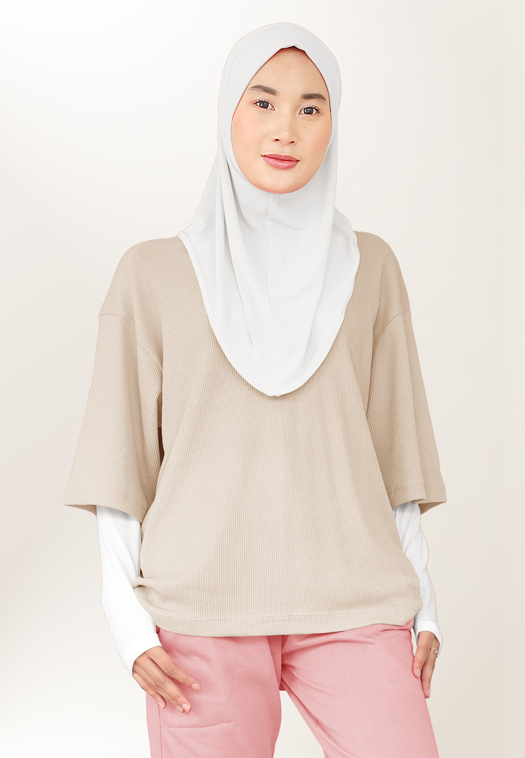 Zelena - Waffle Tshirt Basic | Kaos Waffle | Atasan Casual Sporty - Butter