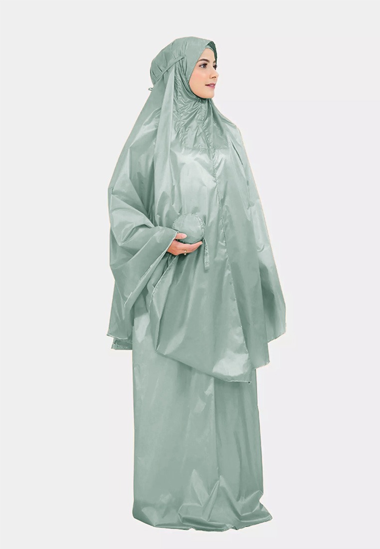 Zelena - Jayda Travel Prayer Set | Mukena Dewasa Basic Resleting 2in1 - Matcha