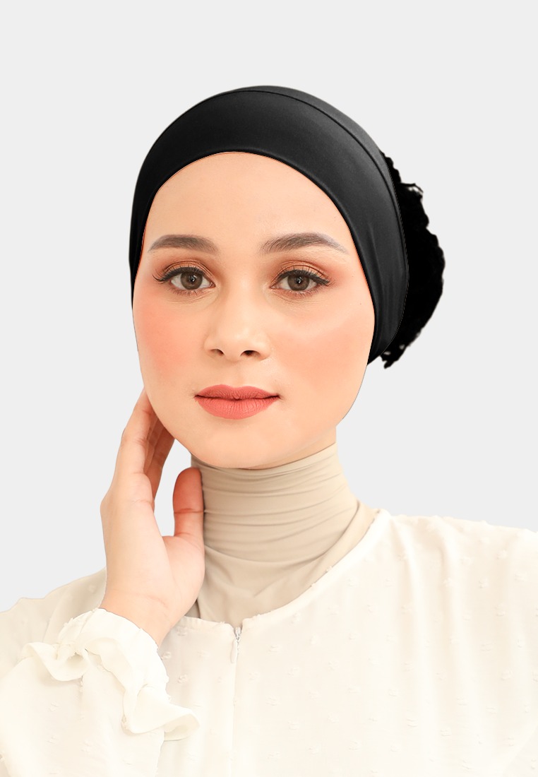 zelena Ciput Hijab Brukat Inner Turkey Brocade - Midnight