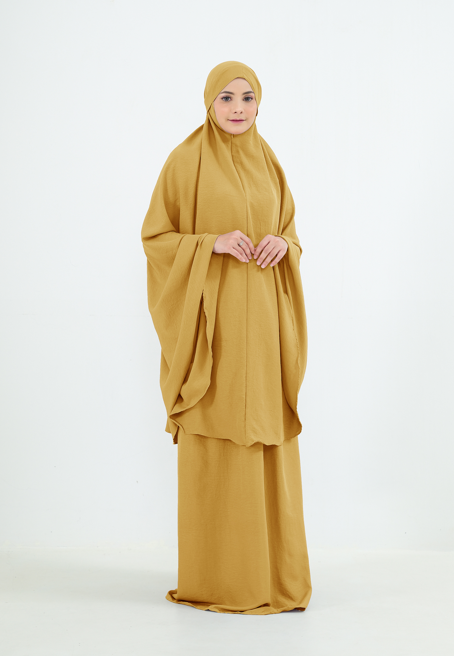 Zelena - Raudha Mukena 3in1 Prayer Set Tali Bandana - Corn Yellow