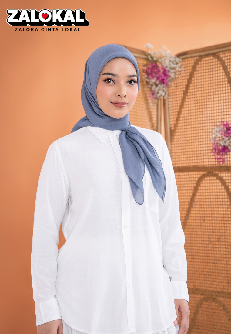 ZM Zaskia Mecca - Sana Dark Grey Hijab Kerudung Segi Empat