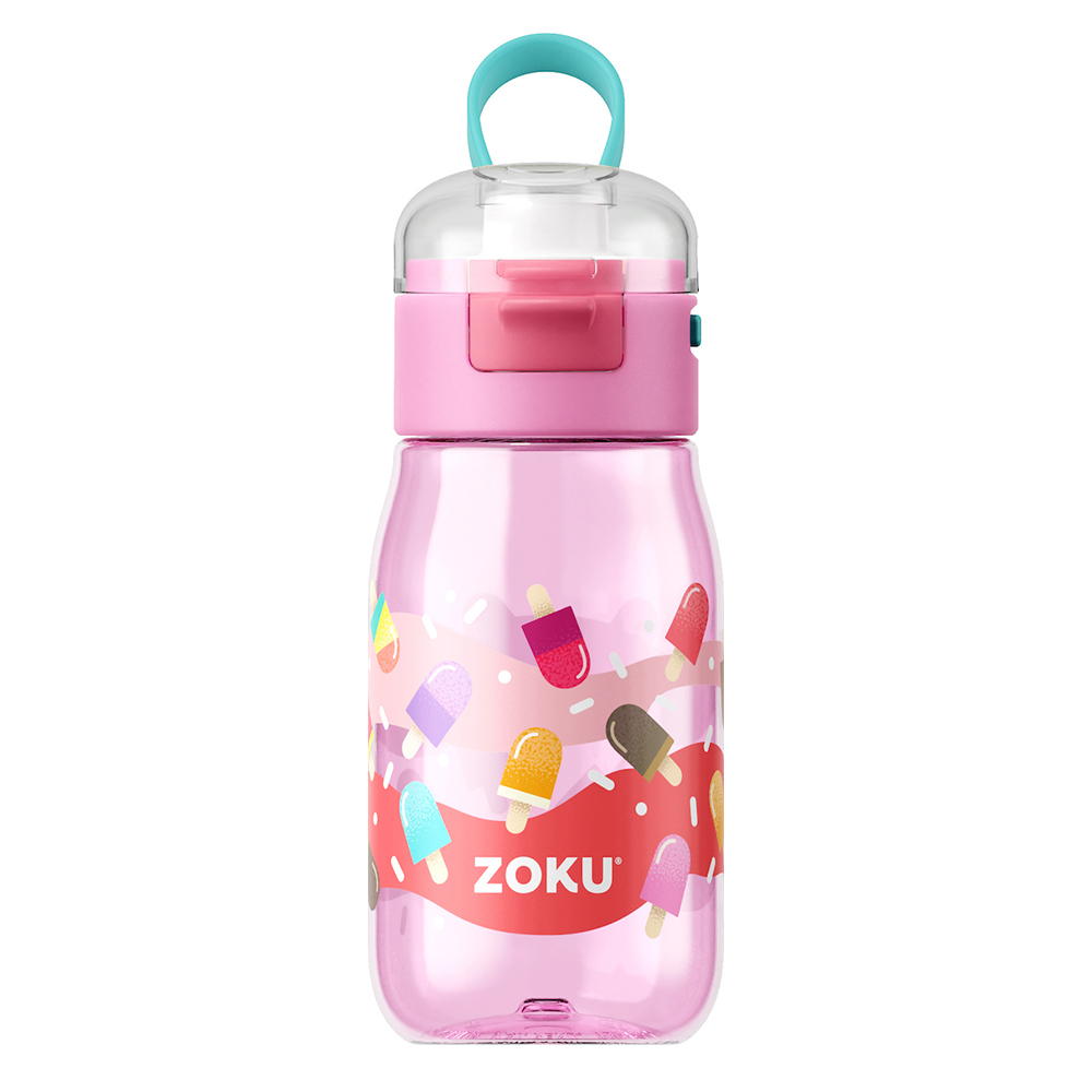 Zoku Pink Pops Kids Flip Gulp Bottle - Botol Minum, Botol Minum Anak, Botol Minum teguk, Botol Minum