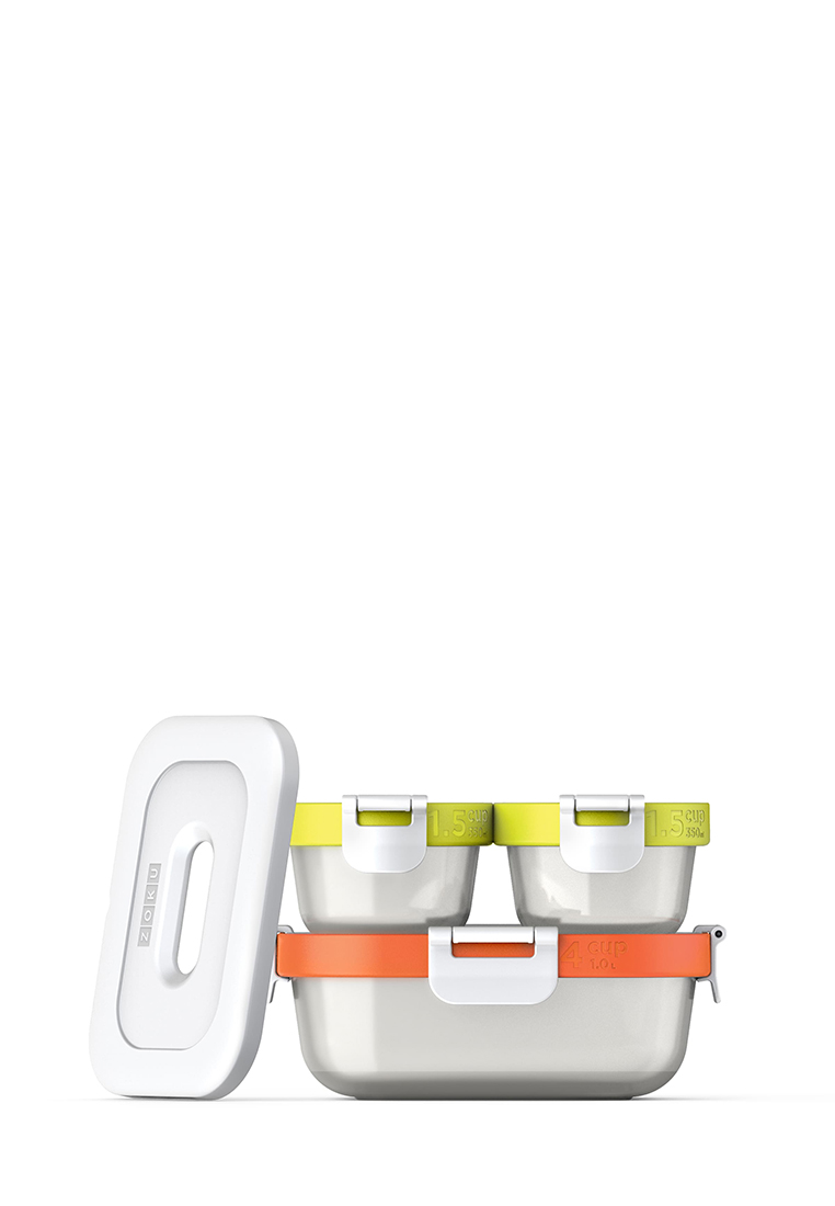 Zoku 7pc Neat Stack - Tempat Bekal, Tempat Makanan Sisa, Tempat Makanan Instant