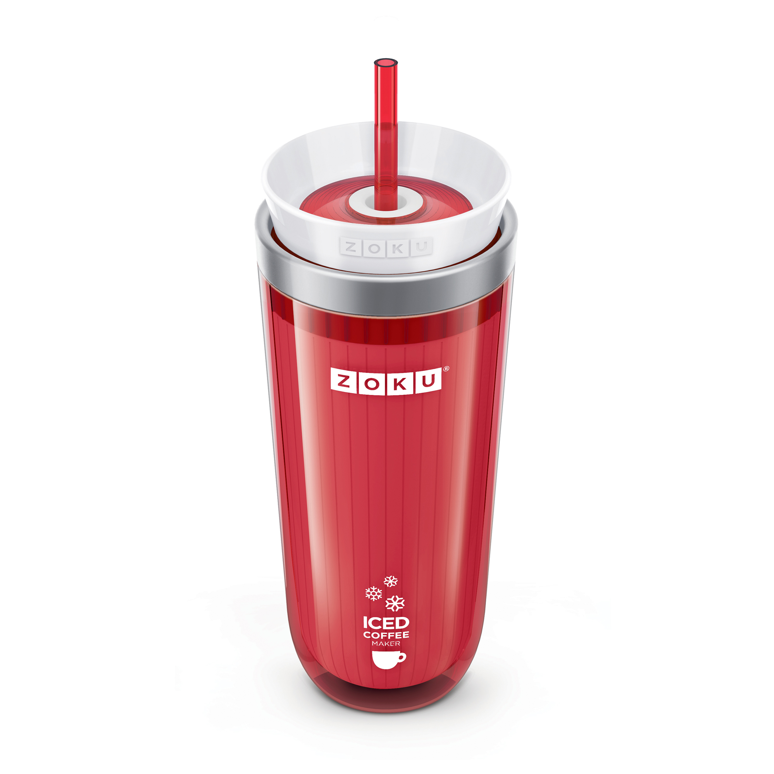 Zoku Red Iced Coffee Maker - Alat Pembuat Es Kopi Instan